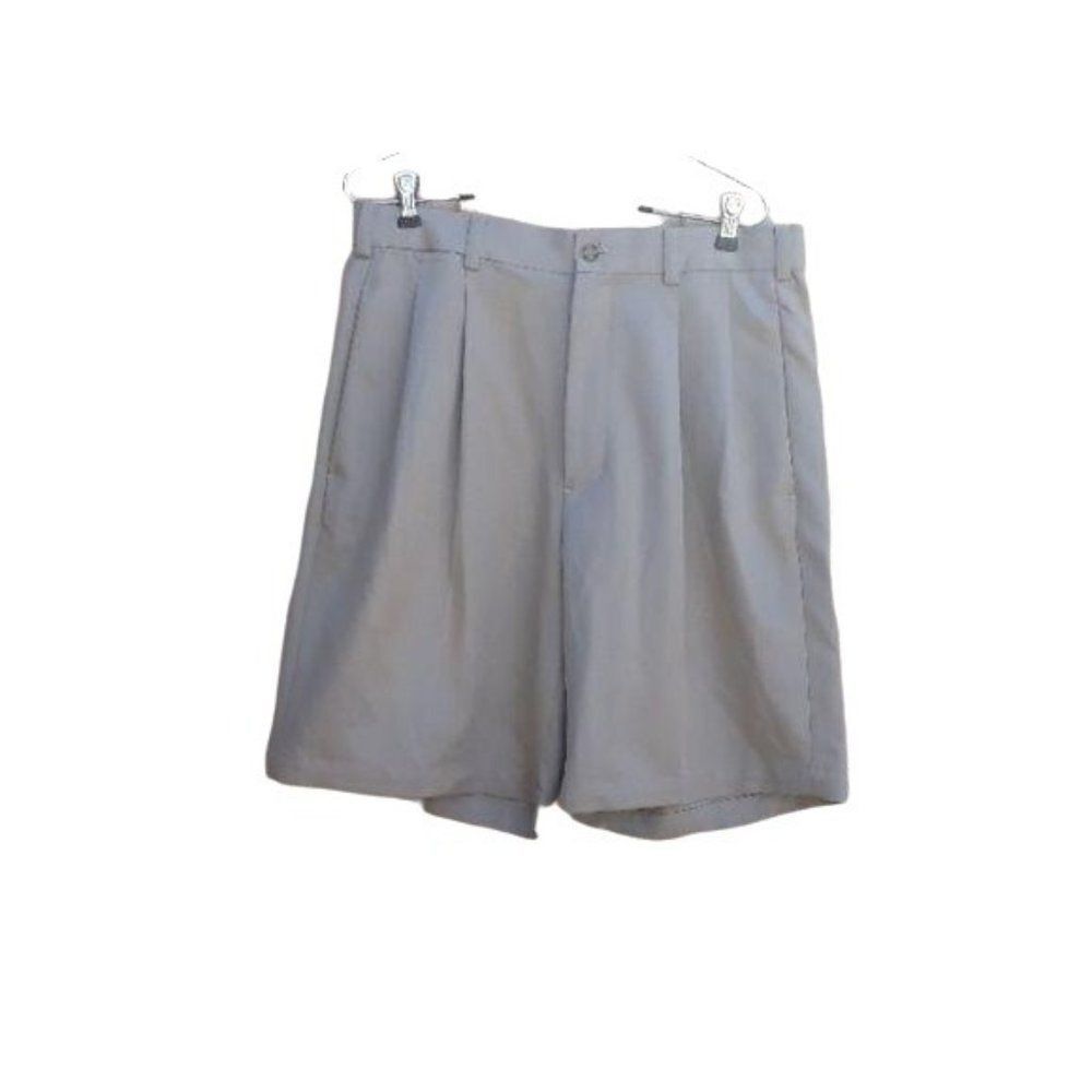 Men's Grand Slam Dress Shorts Pleated Front‎ Baggy Golf Bermuda Tan Sz 32